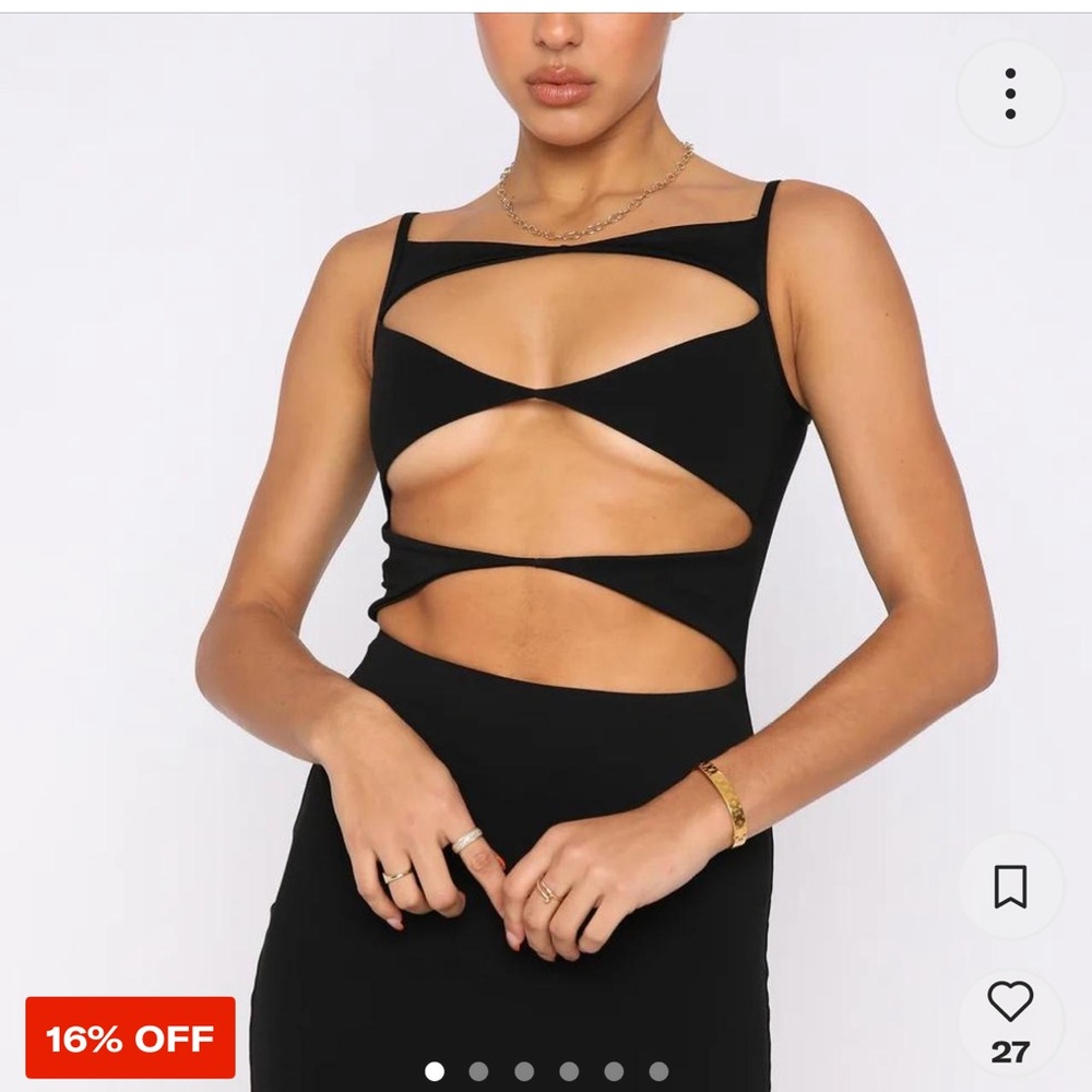 Black white fox mini dress